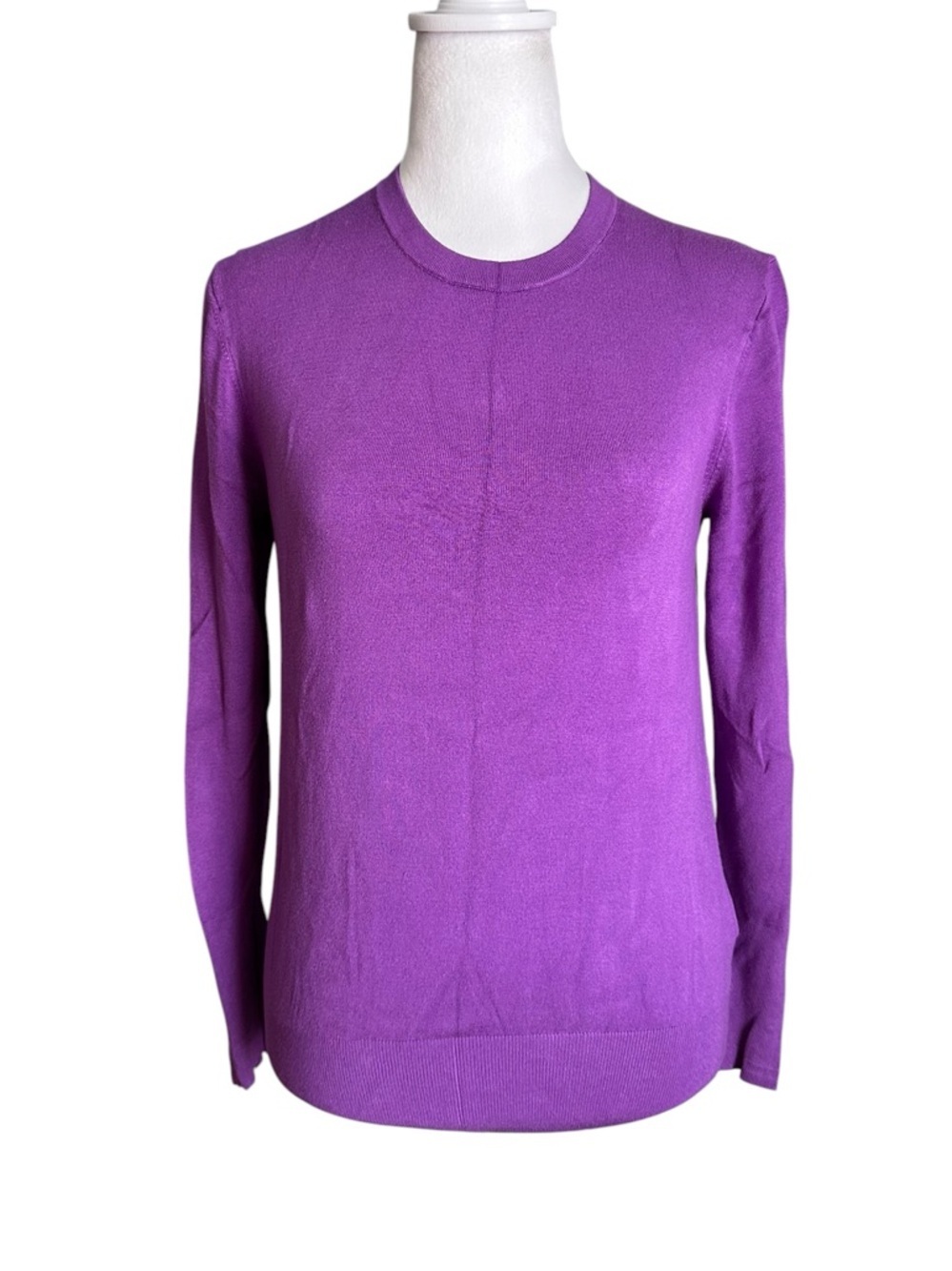 Zara Women's Crew Neck Purple Sweater Size L
